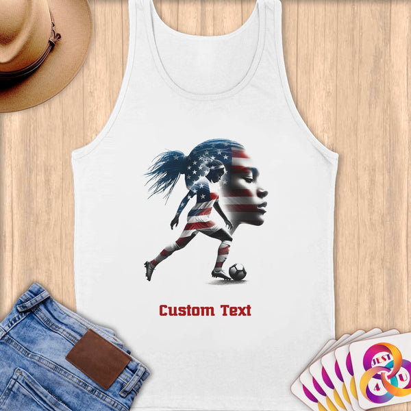 Physical Item S / White Stars Stripes Dreams ~Limited Edition 2024 "USA Excellence" ~ Customizable Supersoft Tank Top