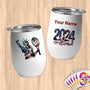 Physical Item 12 oz / White Statue Liberty Tennis~Limited Edition 2024 "USA Excellence" ~ Customizable 12oz Wine Tumbler with Lid