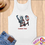 Physical Item S / White Statue Liberty Tennis~Limited Edition 2024 "USA Excellence" ~ Customizable Supersoft Tank Top