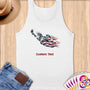 Physical Item S / White Statue of Liberty American Flag~Limited Edition 2024 "USA Excellence" ~ Customizable Supersoft Tank Top