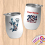 Physical Item 12 oz / White Statue of Liberty Dunks ~Limited Edition 2024 "USA Excellence" ~ Customizable 12oz Wine Tumbler with Lid
