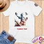 Physical Item S / White Statue of Liberty Sand Volley Eagle ~Limited Edition 2024 "USA Excellence" ~ Personalized Softstyle T-Shirt
