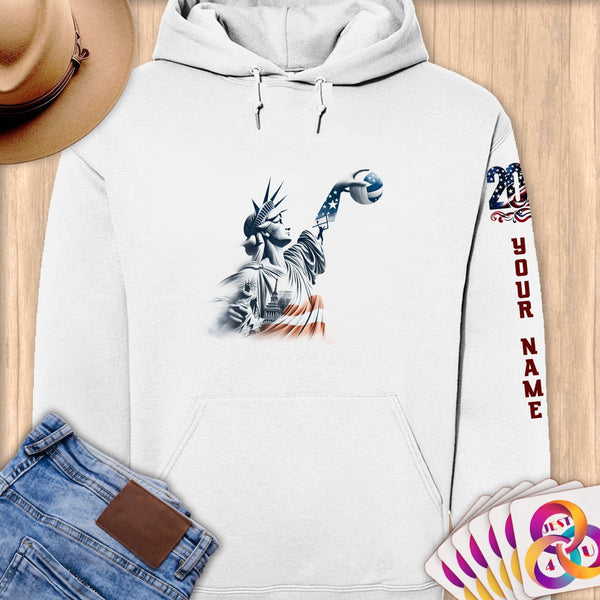 Physical Item S / White Statue Swish ~Limited Edition 2024 "USA Excellence" ~ Personalized Premium Hoodie