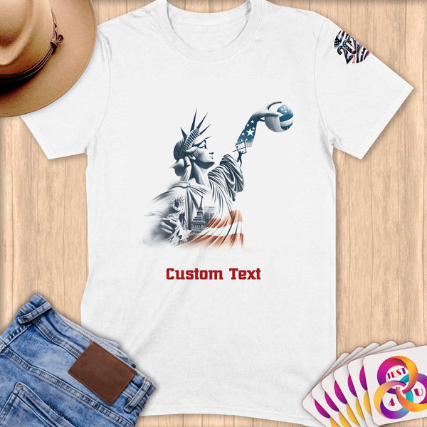 Physical Item S / White Statue Swish ~Limited Edition 2024 "USA Excellence" ~ Personalized Softstyle T-Shirt