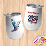 Physical Item 12 oz / White Statue Volley Spikes ~Limited Edition 2024 "USA Excellence" ~ Customizable 12oz Wine Tumbler with Lid