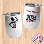Physical Item 12 oz / White Strength and Power~Limited Edition 2024 "USA Excellence" ~ Customizable 12oz Wine Tumbler with Lid