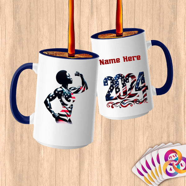 Physical Item 15oz / Blue Strength and Power~Limited Edition 2024 "USA Excellence" ~ Customized Large 15oz Mug