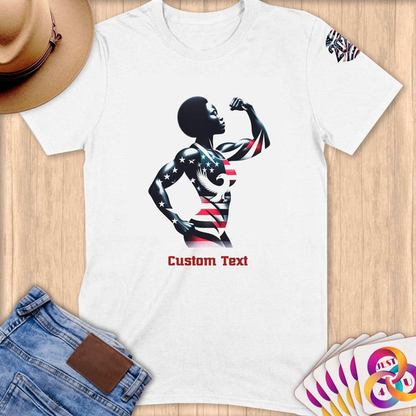 Physical Item S / White Strength and Power~Limited Edition 2024 "USA Excellence" ~ Personalized Softstyle T-Shirt