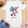 Physical Item S / White Striped Runner~Limited Edition 2024 "USA Excellence" ~ Personalized Softstyle T-Shirt