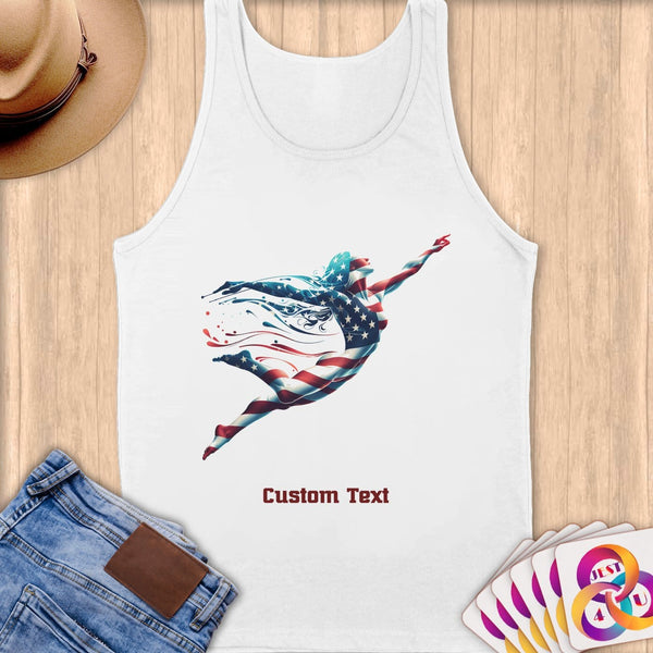 Physical Item S / White Stripes Artistic Swim ~ Limited Edition 2024 "USA Excellence" ~ Customizable Supersoft Tank Top