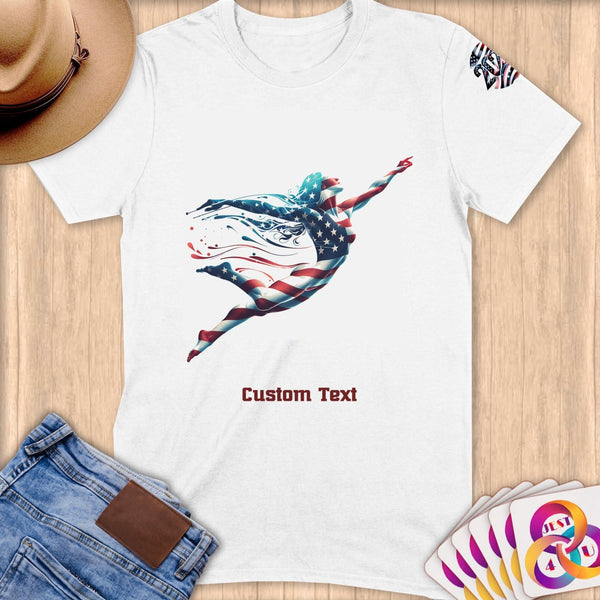 Physical Item S / White Stripes Artistic Swim ~ Limited Edition 2024 "USA Excellence" ~ Personalized Softstyle T-Shirt