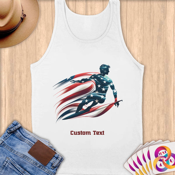 Physical Item S / White Surfing America ~ Limited Edition 2024 "USA Excellence" ~ Customizable Supersoft Tank Top
