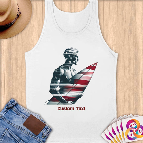 Physical Item S / White Surfing America ~ Limited Edition 2024 "USA Excellence" ~ Customizable Supersoft Tank Top