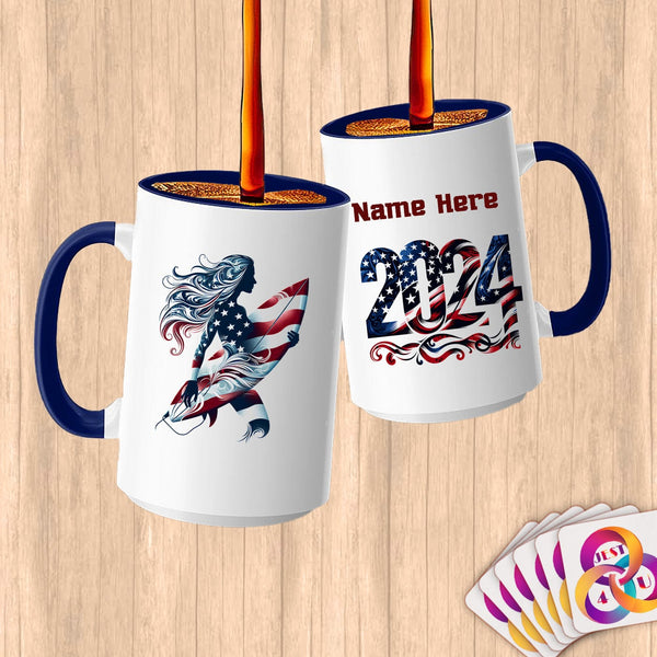 Physical Item 15oz / Blue Surfing America ~ Limited Edition 2024 "USA Excellence" ~ Customized Large 15oz Mug