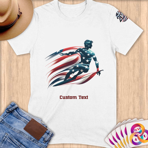 Physical Item S / White Surfing America ~ Limited Edition 2024 "USA Excellence" ~ Personalized Softstyle T-Shirt