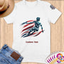 Physical Item S / White Surfing America ~ Limited Edition 2024 "USA Excellence" ~ Personalized Softstyle T-Shirt