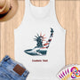 Physical Item S / White Surfing Dreams ~ Limited Edition 2024 "USA Excellence" ~ Customizable Supersoft Tank Top