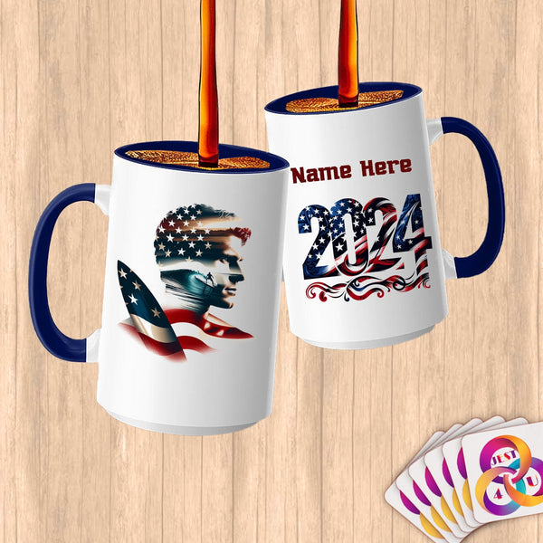 Physical Item 15oz / Blue Surfing Dreams ~ Limited Edition 2024 "USA Excellence" ~ Customized Large 15oz Mug