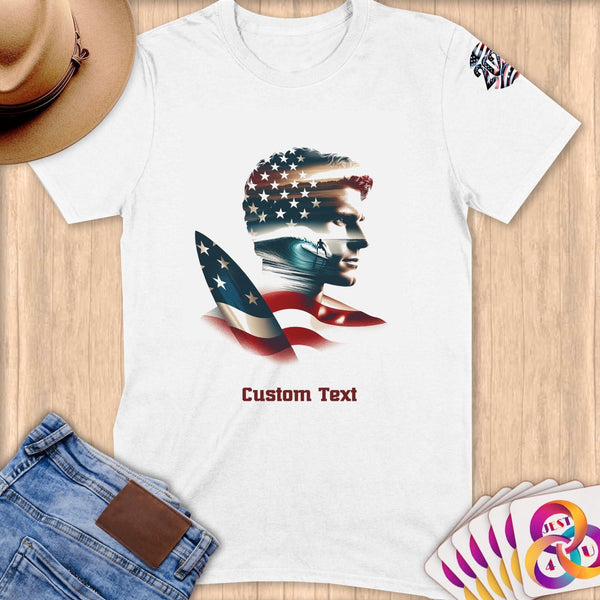 Physical Item S / White Surfing Dreams ~ Limited Edition 2024 "USA Excellence" ~ Personalized Softstyle T-Shirt