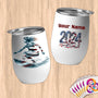 Physical Item 12 oz / White Surfing Hero ~ Limited Edition 2024 "USA Excellence" ~ Customizable 12oz Wine Tumbler with Lid