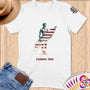 Physical Item S / White Surfing Hero ~ Limited Edition 2024 "USA Excellence" ~ Personalized Softstyle T-Shirt