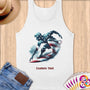 Physical Item S / White Surfing Patriot ~ Limited Edition 2024 "USA Excellence" ~ Customizable Supersoft Tank Top