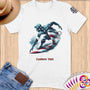 Physical Item S / White Surfing Patriot ~ Limited Edition 2024 "USA Excellence" ~ Personalized Softstyle T-Shirt