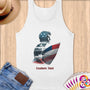 Physical Item S / White Surfing Portrait ~ Limited Edition 2024 "USA Excellence" ~ Customizable Supersoft Tank Top