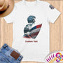 Physical Item S / White Surfing Portrait ~ Limited Edition 2024 "USA Excellence" ~ Personalized Softstyle T-Shirt