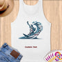 Physical Item S / White Surfing Statue of Liberty ~ Limited Edition 2024 "USA Excellence" ~ Customizable Supersoft Tank Top