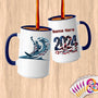 Physical Item 15oz / Blue Surfing Statue of Liberty ~ Limited Edition 2024 "USA Excellence" ~ Customized Large 15oz Mug