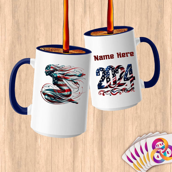 Physical Item 15oz / Blue Swim Spirit ~ Limited Edition 2024 "USA Excellence" ~ Customized Large 15oz Mug
