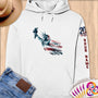 Physical Item S / White Swimming Liberty ~ Limited Edition 2024 "USA Excellence" ~ Personalized Premium Hoodie