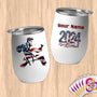 Physical Item 12 oz / White Taekwondo Flag ~ Limited Edition 2024 "USA Excellence" ~ Customizable 12oz Wine Tumbler with Lid