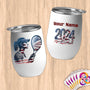 Physical Item 12 oz / White Tennis Eagle ~ Limited Edition 2024 "USA Excellence" ~ Customizable 12oz Wine Tumbler with Lid
