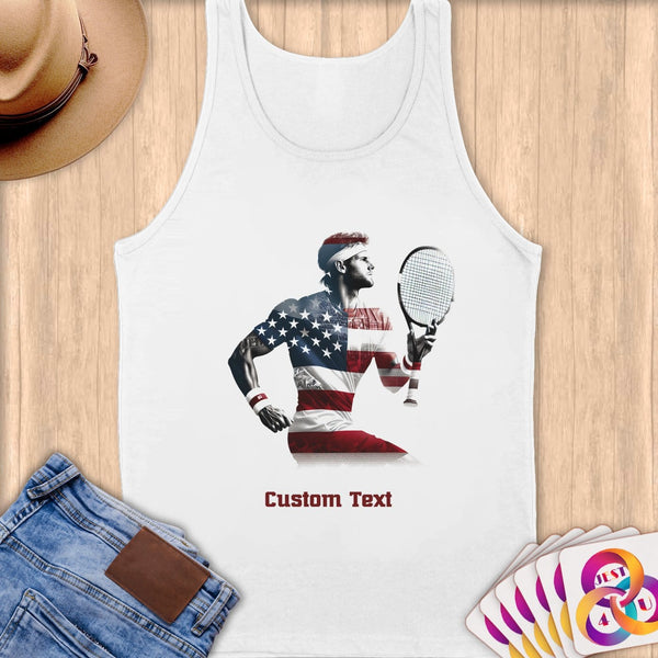 Physical Item S / White Tennis Freedom ~ Limited Edition 2024 "USA Excellence" ~ Customizable Supersoft Tank Top