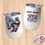Physical Item 12 oz / White Tennis Glory ~ Limited Edition 2024 "USA Excellence" ~ Customizable 12oz Wine Tumbler with Lid