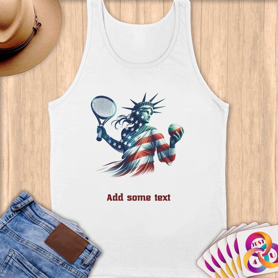 Physical Item S / White Tennis Power ~ Limited Edition 2024 "USA Excellence" ~ Customizable Supersoft Tank Top