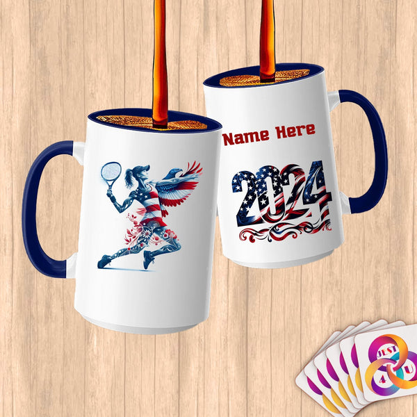 Physical Item 15oz / Blue TEnnis Power~Limited Edition 2024 "USA Excellence" ~ Customized Large 15oz Mug