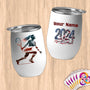 Physical Item 12 oz / White Tennis Speed ~ Limited Edition 2024 "USA Excellence" ~ Customizable 12oz Wine Tumbler with Lid