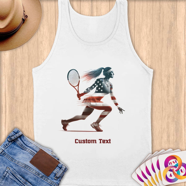 Physical Item S / White Tennis Speed ~ Limited Edition 2024 "USA Excellence" ~ Customizable Supersoft Tank Top