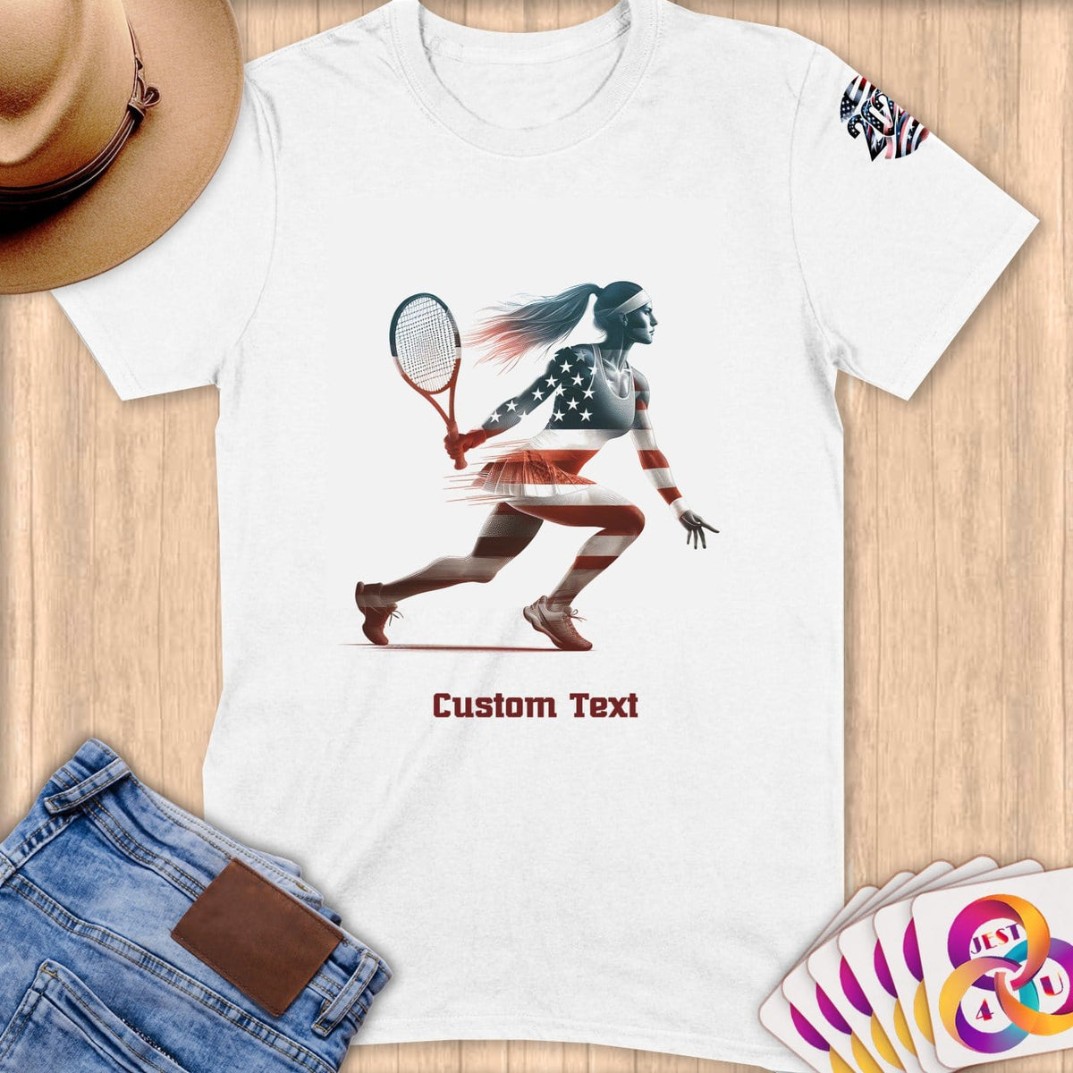 Physical Item S / White Tennis Speed ~ Limited Edition 2024 "USA Excellence" ~ Personalized Softstyle T-Shirt