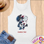 Physical Item S / White Tennis Stripes~Limited Edition 2024 "USA Excellence" ~ Customizable Supersoft Tank Top