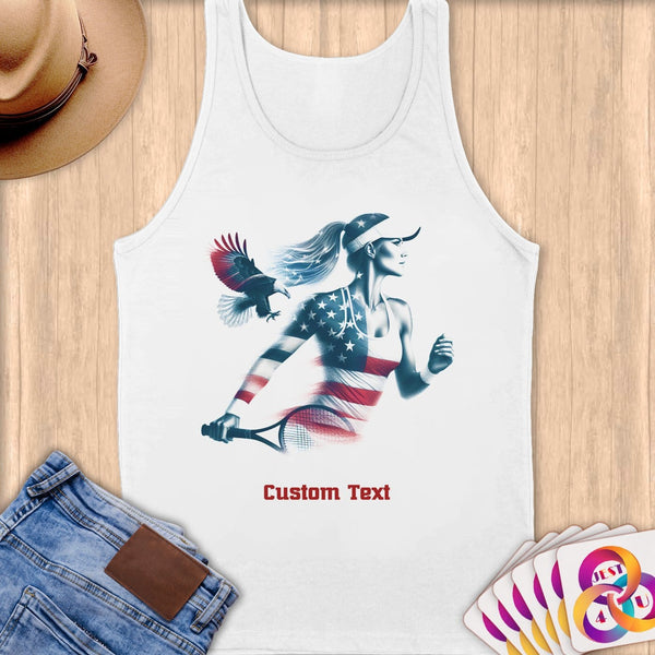 Physical Item S / White Tennis Wings~Limited Edition 2024 "USA Excellence" ~ Customizable Supersoft Tank Top