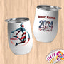 Physical Item 12 oz / White Trampoline Flight ~ Limited Edition 2024 "USA Excellence" ~ Customizable 12oz Wine Tumbler with Lid