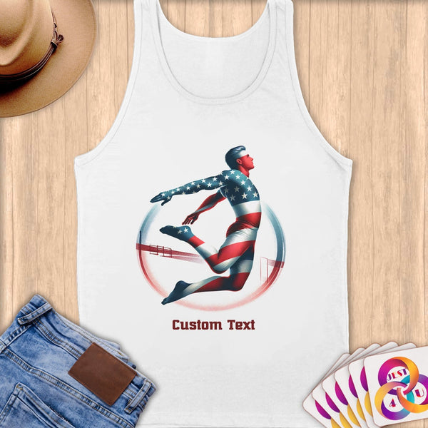 Physical Item S / White Trampoline Flight ~ Limited Edition 2024 "USA Excellence" ~ Customizable Supersoft Tank Top