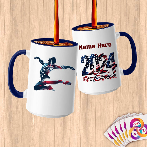 Physical Item 15oz / Blue Trampoline Freedom ~ Limited Edition 2024 "USA Excellence" ~ Customized Large 15oz Mug