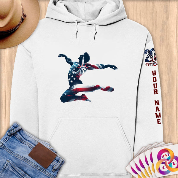 Physical Item S / White Trampoline Freedom ~ Limited Edition 2024 "USA Excellence" ~ Personalized Premium Hoodie