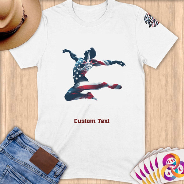 Physical Item S / White Trampoline Freedom ~ Limited Edition 2024 "USA Excellence" ~ Personalized Softstyle T-Shirt