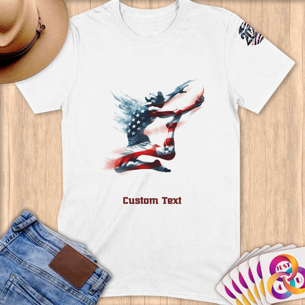 Physical Item S / White Trampoline Glory ~ Limited Edition 2024 "USA Excellence" ~ Personalized Softstyle T-Shirt